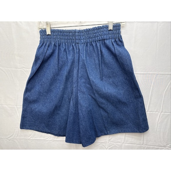 VTG High elastic waist Embellished Stones And Metal Studs denim Shorts pant Sz S - Picture 4 of 5